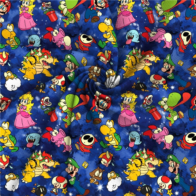 Mario Cart Super Mario Princess Peach Textured Liverpool/ Bullet Fabric with a textured feel