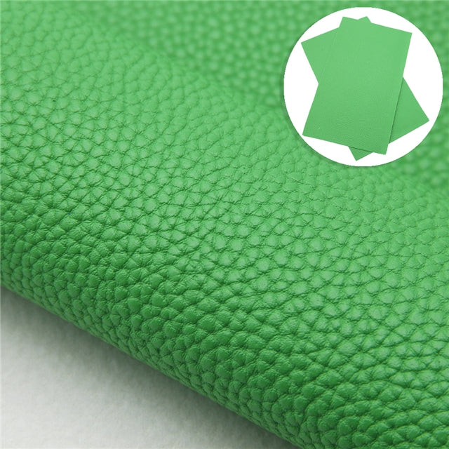 Solid Small Litchi Printed Faux Leather Sheet Litchi has a pebble like feel with bright colors