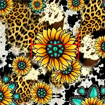 Sunflower Cowhide Litchi Printed Faux Leather Sheet Litchi has a pebble like feel with bright colors