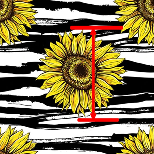 Sunflower/ Stripes Print Bullet Textured Liverpool Fabric