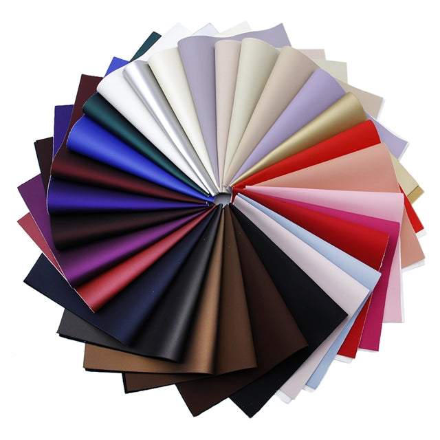 Plain Matte Printed Faux Leather Sheet with bright colors