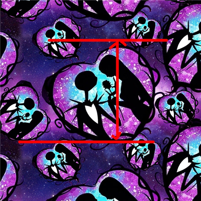 Nightmare Before Christmas Halloween Litchi Printed Faux Leather Sheet Litchi has a pebble like feel with bright colors