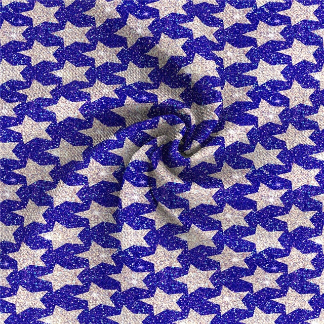 Stars on Blue Bullet Textured Liverpool Fabric