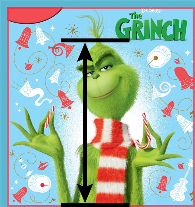 The Grinch Litchi Printed Faux Leather Sheet Litchi has a pebble like feel with bright colors