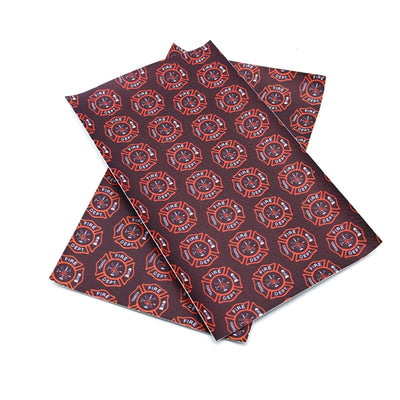 Fire Department Litchi Printed Faux Leather Sheet Litchi has a pebble like feel with bright colors