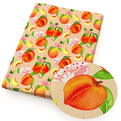 Peaches Litchi Printed Faux Leather Sheet
