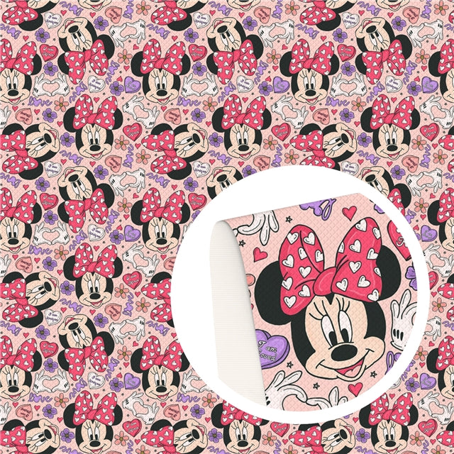 Mouse Litchi Printed Faux Leather Sheet Litchi has a pebble like feel with bright colors