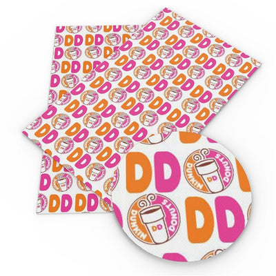 Dunkin’ Donuts Litchi Printed Faux Leather Sheet Litchi has a pebble like feel with bright colors